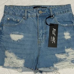 Blue Age High Rise Denim Shorts